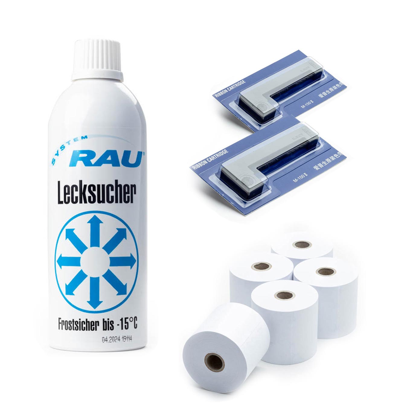 Kombi-Set mit Lecksucher-Sprach, Farbbändern und Papierrolle DPG02